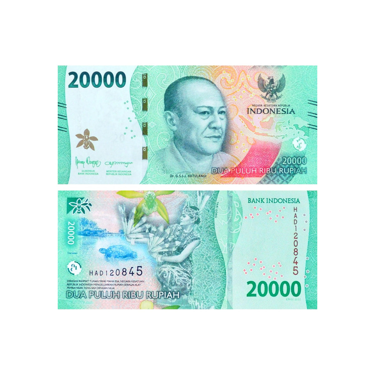 Banknote | Indonesia 20,000 Rupiah 2022 P-166 UNC Banknotes (1)