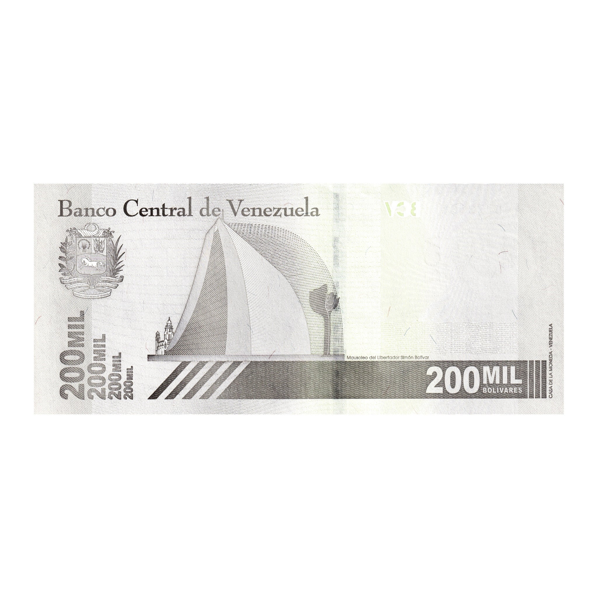 (5) Uncirculated Venezuela 200,000 Bolivar Soberano Banknotes